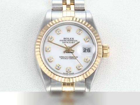 Rolex Lady-Datejust Edelstahl Gelbgold 750 Diamanten 2004 Automatik Gold Stahl 