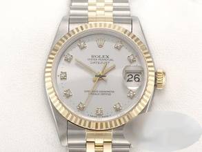 Rolex Datejust 31 31mm 68273 Steel Yellow Gold 750 Diamonds Automatic Stainless Steel 18kt Yellow Gold Jubilee Bracelet Chronometer Oyster