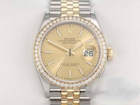  Rolex Datejust 36 126283 Rbr 2019 Stahl Gelbgold 750 Diamanten Automatik Stainless Steel 18kt Yellow Gold Jubilé-band Chronometer Oyster 