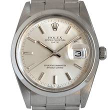 Thumbnail von Rolex Oyster Perpetual Date 15000 Soleil silver dial 1987 Full Set