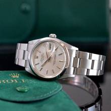 Thumbnail von Rolex Oyster Perpetual Date 15000 Soleil silver dial 1987 Full Set