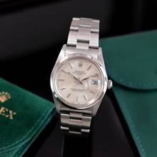 Thumbnail von Rolex Oyster Perpetual Date 15000 Soleil silver dial 1987 Full Set
