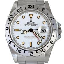 Thumbnail von Rolex Explorer II 16570 Grain of Mais dial 1991 Full Set TOP Condition