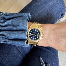 Thumbnail von Rolex Yacht-Master 68628 medium by 35MM blue dial yellow gold 18KT Full Set TOP Condition