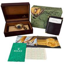 Thumbnail von Rolex Yacht-Master 68628 medium by 35MM blue dial yellow gold 18KT Full Set TOP Condition