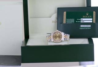 Thumbnail von Rolex Datejust 31 31mm Jubiléband Diamond Bezel Diamond Dial Champagner LC100 B+P
