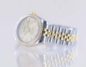Thumbnail von Rolex Datejust 31 31mm Jubiléband Diamond Bezel Diamond Dial Champagner LC100 B+P