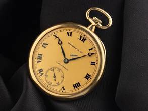 Thumbnail von Patek Philippe Taschenuhr for Tiffany&Co. open Case 18kt Gelbgold 53g 1912 Full Set sehr gut Vintage Pocket Watch for Tiffany&Co. 18kt Gelbgold 53g kl. Sekunde bei 6 Uhr