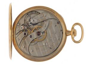 Thumbnail von Patek Philippe Taschenuhr for Tiffany&Co. open Case 18kt Gelbgold 53g 1912 Full Set sehr gut Vintage Pocket Watch for Tiffany&Co. 18kt Gelbgold 53g kl. Sekunde bei 6 Uhr
