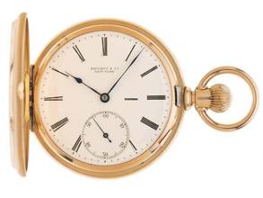 Tiffany & Co. pocket watch hunter case pocket watch 18kt rose gold 1918 very good vintage hunter case pocket watch 18kt rose gold 103g small second at 6 o'clock
