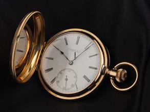 Thumbnail von Tiffany & Co. pocket watch hunter case pocket watch 18kt rose gold 1918 very good vintage hunter case pocket watch 18kt rose gold 103g small second at 6 o'clock