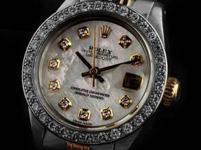 Thumbnail von Rolex Lady-Datejust Ref.6917 1977 Box&Beschreibung Original unpoliert Datejust Lady open 6/9 Diamanten 0,60ct Perlmutt