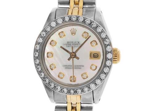  Rolex Lady-Datejust Ref.6917 1977 Box&Beschreibung Original unpoliert Datejust Lady open 6/9 Diamanten 0,60ct Perlmutt 