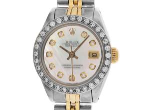 Thumbnail von Rolex Lady-Datejust Ref.6917 1977 Box&Beschreibung Original unpoliert Datejust Lady open 6/9 Diamanten 0,60ct Perlmutt