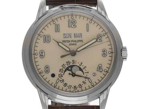  Patek Philippe Perpetual Calendar Grande Complications Ewiger Kalender Ref.5320G-001 2020 Full Set Grande Complications Ewiger Kalender 18kt Weißgold Leder Faltschließe 