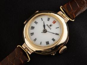 Thumbnail von Rolex Art Deco 1942 original box, very good vintage Art Deco 9kt yellow gold crocodile leather flip lid, 18g