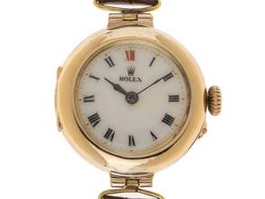 Thumbnail von Rolex Art Deco 1942 original box, very good vintage Art Deco 9kt yellow gold crocodile leather flip lid, 18g