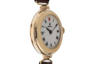 Thumbnail von Rolex Art Deco 1942 original box, very good vintage Art Deco 9kt yellow gold crocodile leather flip lid, 18g
