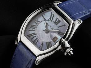 Thumbnail von Cartier Roadster Lady PM kleines Modell Ref.2675 2002 Box&Beschreibung sehr gut Vintage Roadster Lady PM kleines Modell Perlmutt Leder Faltschließe