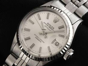 Thumbnail von Rolex Oyster Perpetual Lady Date Ref.6517 1970 original Box sehr gut Vintage Oyster Perpetual Date open 6/9 Stahl 18kt Weißgold
