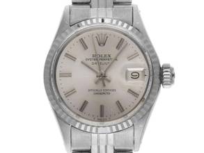 Rolex Oyster Perpetual Lady Date Ref.6517 1970 original box very good vintage Oyster Perpetual Date open 6/9 steel 18kt white gold