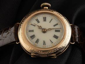 Thumbnail von Mirage Art Deco 1915 very good vintage Art Deco 14kt rose gold 21g flip lid bottom