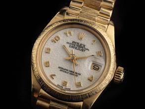Thumbnail von Rolex Lady-Datejust Ref.69278 1982 Box&Beschreibung Original Unpoliert Vintage Datejust Lady Jubilee Dial Rindengravur 18kt Gelbgold