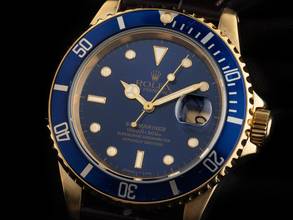 Thumbnail von Rolex Submariner Date Ref.16618 1987 Full Set original unpoliert Vintage Submariner 18kt Gelbgold 96g