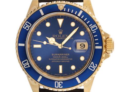  Rolex Submariner Date Ref.16618 1987 Full Set original unpoliert Vintage Submariner 18kt Gelbgold 96g 