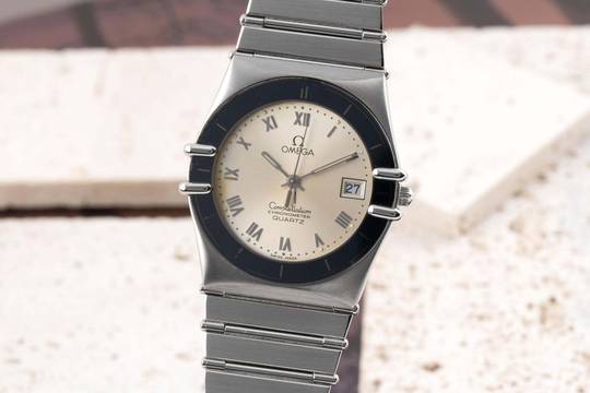  Omega Constellation Quartz Stahl Quarz Herrenuhr Ref. 398.0864 Box & Papiere 1985 