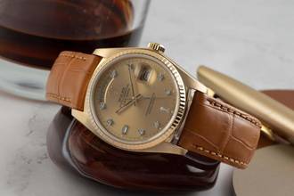 Thumbnail von Rolex Day-Date 36 18K (0,750) Gold Diamanten Herrenuhr Ref. 18038 Vintage