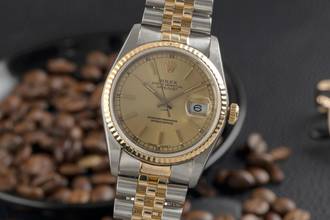 Rolex Datejust 36 Steel / Gold Automatic Gold Dial Ref. 16233 Box
