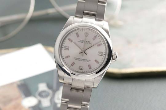  Rolex Oyster Perpetual 31 White Dial Automatik Edelstahl Damenuhr Ref 177200 B&P 