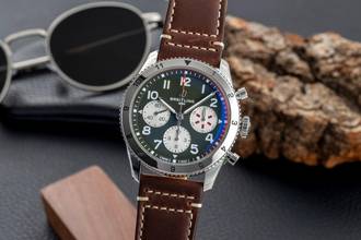 Breitling Classic AVI Chronograph 42 Curtiss Warhawk Steel Ref A233802A1L1X1 B&P