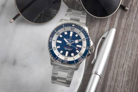  Breitling Superocean 42 Stahl Automatik Ref. A17375E71C1A1 B&P 