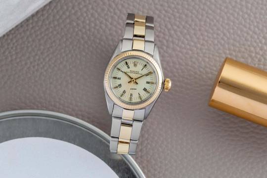  Rolex Oyster Perpetual Stahl / Gold Automatik Damenuhr Ref. 6619 Vintage 