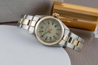 Thumbnail von Rolex Oyster Perpetual Stahl / Gold Automatik Damenuhr Ref. 6619 Vintage