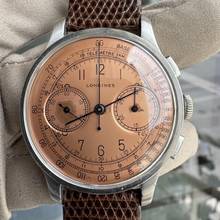 Thumbnail von Longines Chronograph 5508 Oversize caliber 13ZN Flyback salmon dial 1942 TOP Condition