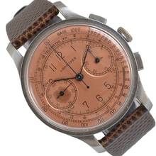  Longines Chronograph 5508 Oversize caliber 13ZN Flyback salmon dial 1942 TOP Condition 