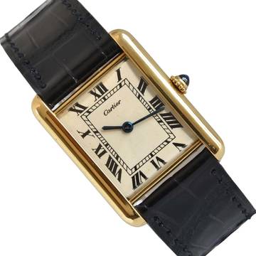  Cartier Tank Louis Cartier London Tank Louis JC Cartier Large extra-flat Ivory dial yellow gold 18KT very rare 