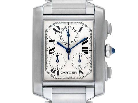  Cartier Tank Française GM Großes Modell Ref.2303 2004 Box&Beschreibung sehr gut Vintage Tank Francaise GM Großes Modell Chronograph 