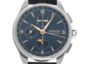 Thumbnail von Union Glashütte Belisar Chronograph Ref.D014.425.16.047.01 2026 Full Set Ungetragen Belisar Chronograph Vollkalender Mondphase Krokoleder Faltschließe