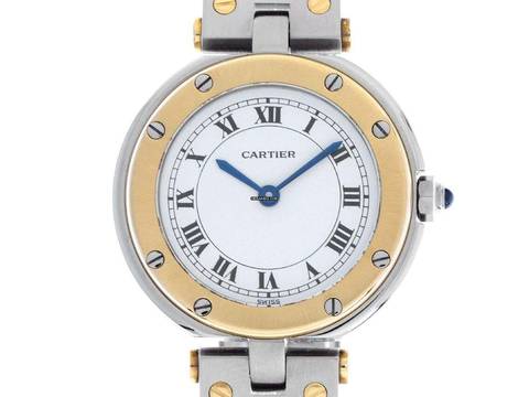  Cartier Santos Ronde MM Medium Modell Ref.8191 1996 original Box sehr gut Vintage Santos Ronde MM Medium Modell 