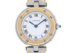 Thumbnail von Cartier Santos Ronde MM Medium Modell Ref.8191 1996 original Box sehr gut Vintage Santos Ronde MM Medium Modell