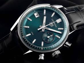 Thumbnail von TAG Heuer Carrera Chronograph Ref.CBS2211.FC6545 2025 Full Set Unworn Carrera Chronograph Green Dial Crocodile Leather Folding Clasp