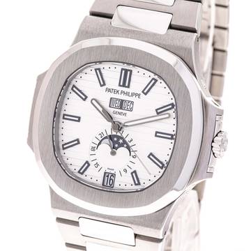  Patek Philippe Nautilus White Annual Calendar – 5726/1A-010 – like NEW – 2013 Full Set 