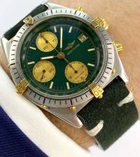 Thumbnail von Breitling Chronomat Serviced (560e) Chronomat Vintage Chronograph Green Grün 81950 81950