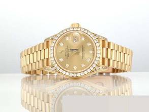 Thumbnail von Rolex Lady-Datejust Gelbgold 750 1994 Diamanten Brillanten Automatik 18kt Yellow Gold Damen President-band Chronometer Oyster