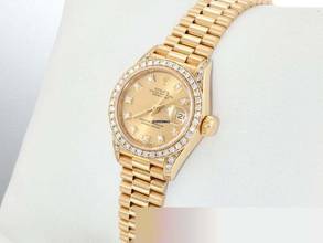 Thumbnail von Rolex Lady-Datejust Gelbgold 750 1994 Diamanten Brillanten Automatik 18kt Yellow Gold Damen President-band Chronometer Oyster