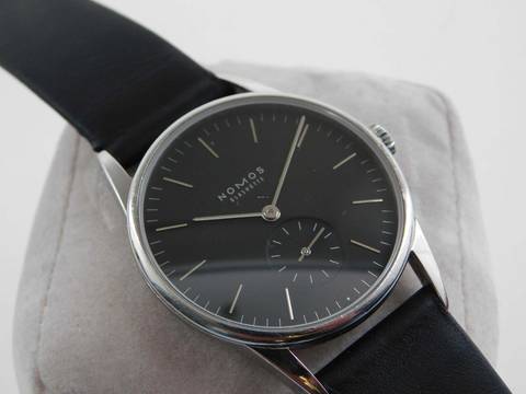  NOMOS Orion Handaufzug Full Set 35mm Box Papiere Komplett Glasboden 